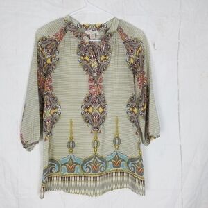 Trinity printed silk top